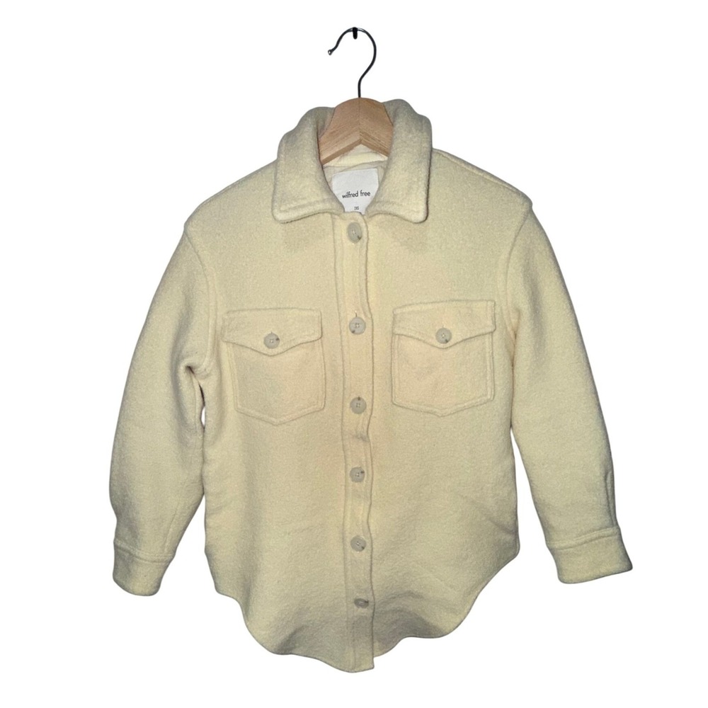 Wilfred Free The‎ Ganna Merino Wool Shacket Size 2XS Butter Yellow